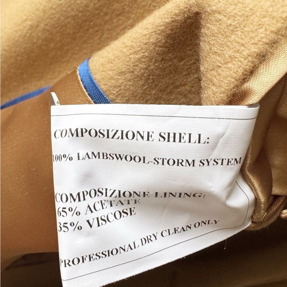 Loro Piana for Nordstrom Storm System Wool Overcoat Camel Tan 42R Made Italy - Picture 14 of 16